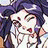 A 48x48 pixel buddy icon featuring a stylized anime character with purple hair and red lips on the left, paired with "Anime IM" text in white pixelated font on a black background to the right.