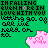 Green background with pixelated text and pink floral shapes, showing animation changes in lettering and partial visibility of a shape.