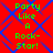 Red background with blue diamond lattice pattern and green text reading "Party Like A Rock-Star!" repeated in four identical sections.