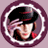Circular icon with purple border and white gear-like inner edge showing Willy Wonka character in top hat with pink hair strands, then goggles, then abstract swirls.