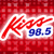 A 2x2 contact sheet of a radio station icon featuring 'Kiss 98.5' branding and a photo of Ashlee Simpson, with the left side showing red background text and the right side displaying her portrait.