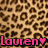 Leopard-print background with pink text reading "Lauren" and a pink heart symbol at the bottom right.