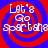 Four identical display red and blue concentric spirals with white text reading "Let's Go sportsman" in a pixelated font
