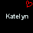 Red pixelated heart symbol above two identical white text labels on black background.