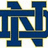 Blue 'N' logo on white background with yellow text 'ND!!!', 'Fighting', and 'Irish!!!!!' on dark blue background.