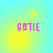 Pixelated pink text 'GATIE' centered on a cyan-yellow gradient background with shifting circular light effects.