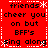 Red background with black text and white decorative elements arranged in a pattern
