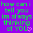 Purple background with green text repeating 'how can i tell you im always thinking of YOU' and pink heart symbols, displayed in a with a gray rectangle in the bottom-right corner