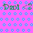 Green text 'Dant <3' on pink background with cyan circles and wavy line, animated in a repeating pattern.