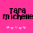 Pixelated text 'Tara Michelle' in black on bright pink background with five pink asterisks below, showing animation change in asterisk positions.