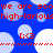Blue background with light blue and white circular shapes, red text repeating 'we are soowe high-larious' in pixelated font, two instances of '[:C3' below the text.