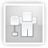 Pixelated grayscale icon showing a simplified desk lamp and rectangular object on a light gray background with white border.