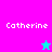 Pixelated image with four quadrants displaying the name 'Catherine' and two star icons on a pink, blue, cyan background.
