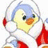Pixelated cartoon character with light blue hair, yellow face, orange beak-like nose, black eyes, red circular accents on limbs, and gray wireframe body against white background.