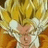 Pixelated static image of a character with spiky yellow hair and light skin tone, wearing white clothing against an orange-brown background.