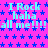 Pixelated text repeats across a bright pink background with blue stars, displaying 'I Rock haha all me!!!' in cyan and light blue lettering.