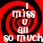 Red and black spiral background with white text reading "I miss u all so much" in four quadrants, animated as a repeating loop.