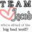 Static pixel art icon with gray text 'TEAM' above a pink heart symbol and gray text 'Jord' below, on white background.
