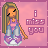 Pixel art of a girl with long blonde hair wearing purple and white clothing against a pink background, with text reading "i miss you" in pixelated letters.