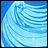 A 48x48 pixel buddy icon featuring a blue wave animation on the left and "Anime IM" text with "COM" below it on a black background.