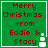 Green square with red text reading "Merry Christmas from Eddie & Stacy" and a white snowman icon in the bottom-right corner.
