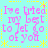 Pixelated text reads "I've tried my best to let go of you" in pink on cyan background with yellow dotted borders and star shapes.