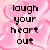 Pink heart-shaped background with pixelated text phrases arranged in a pattern