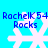 Pixelated white snowflake icon with blue text 'RachellK54 Rocks' on cyan background, four identical copies arranged in a pattern
