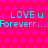 A static image with a bright pink background covered in small purple stars, displaying repeated cyan text "LOVE u" and "Foreverr..." across three