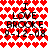 Red heart pattern background with repeated text "I LOVE BROOKE 9-12-08" in black pixelated font.