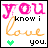 Two side-by-side animated frames of a pixelated buddy icon with pink text, orange cursive 'love', and heart symbols changing color between frames.