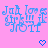 Blue pixelated text and heart symbols on a pink background with animated color changes.