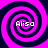 Four identical spiral patterns in bright pink and dark blue with the text 'Alisa' in white pixelated font at the center of each spiral.