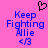 Pixelated blue text on pink background with black heart symbol above, showing two states of animation.
