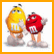 Two M&M characters stand side-by-side in a pixelated style, one yellow and one red, with orange text reading "Da Candl ShoP" on the right.