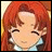 A pixelated anime-style character with red hair and closed eyes on the left, paired with a black background containing white text "Anime IM" above smaller text "com" on the right.