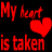 A static contact sheet showing two identical frames of a pixelated red text and heart icon on black background.