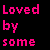 Pixel art buddy icon featuring a female character with long brown hair and pink accessories, surrounded by bold pink text on black background.
