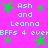 Pixelated green stars and cyan text on a bright pink background, with repeated phrases "Ash and Leanna" and partial unreadable text below.