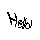 Pixelated text variations of 'Hello' and 'Hello!' displayed in a on a gray background, with differing letterforms and punctuation
