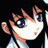 Pixelated anime-style character face with hand near forehead on left, text "Anime IM" and signature on right against black background.