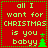 Red background with green dotted border displays four identical of text 'all I want for CHRISTMAS is you babyy' with green tree and plus symbols