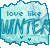 Pixelated icy blue icon with 'love like WINTER' text, featuring two distinct states showing subtle animation changes in the lower section.