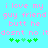 Pixelated text in pink on cyan background with green clover symbols below, repeated twice side-by-side.