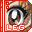 six pixelated eye close-ups with red borders, each displaying a different eye expression and the text "LEG" below