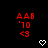 Red pixelated text and symbols on black background with two white heart outlines at bottom.