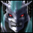 A pixelated anime-style character with blue hair and red eyes on the left, next to stylized text reading "Anime IM" and a signature-like mark on black background.