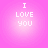 Four identical pixelated text on a pink gradient background, each displaying 'I LOVE YOU' in white block letters