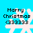 Pixelated blue background with four identical white snowflakes, each overlaid with black text reading 'Merry Christmas <333333' in a blocky font.