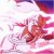 Pixelated image of a figure with pink and red tones, featuring abstract shapes resembling limbs against a light background.